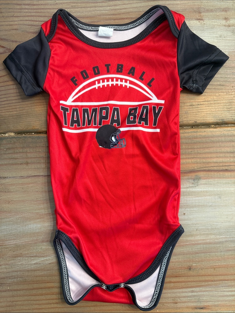 Nike Red and Black Tampa Bay Football One-Piece Bodysuit